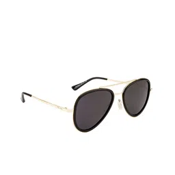 Ted Smith Unisex Grey Lens & Black Aviator Sunglasses with Polarised Lens-36