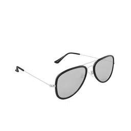 GIORDANO Unisex Mirrored Lens & Silver-Toned Aviator Sunglasses GA6030C04-38