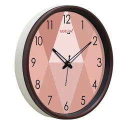 RANDOM Brown Quartz Movement 12-Inch Dual Frame Lattice Texture Wall Clock With Glass image 3