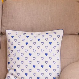 BandBox White & Blue Geometric Square Cushion Covers-17