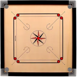 Matte Finish Round Small Carrom Board with Coins Striker Powder (20 x 20 Inch) 50 cm Carrom Board-picture-6