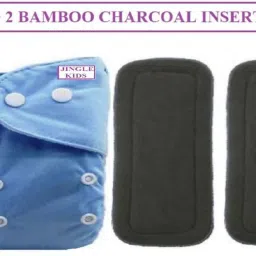 Premium Quality Fashionable 1Baby Adjustable Washable Reusable Cloth Diapers Nappies Pocket Style With 2 Bamboo Charcoal Insert Pads(6 Layers) For Toddlers/Infants/New Borns BLUE-24