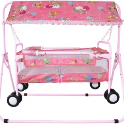 chunky's Durable Baby Cradle with Mosquito Net & Prime, Jhula, swing image 2