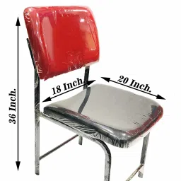 BOSS N Type Designer Metal Chair with Cushion (Red/Black, 1Pc) Cotton Office Visitor Chair-image-44