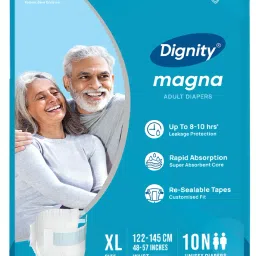 Magna Adult Diapers, Extra Large, Waist Size 48" - 57", 10 Pcs/Pack (Pack of 1) Adult Diapers - XL-image-55