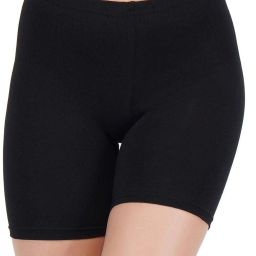 Solid Women Black Cycling Shorts-image-11