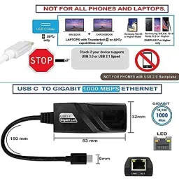 techut Type-c to Lan Ethernet RJ45 Gigabit 10/100/1000 Mbps Ethernet Adapter Plug N Play - MAC, Windows, Linux, MacOS Sierra, Android Supported Lan Adapter image 5