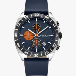 Modern Dress Sport Quartz Chronograph Blue Dial Leather Strap Analog Watch - For Men KCWGC0016101MN-image-3