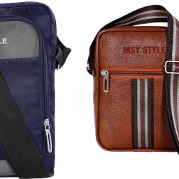 Blue, Tan Men & Women Sling Bag Stylish Shoulder Cross Body Office Business Messenger Bag Water Resistant-image-36