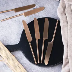 Rose Gold Stainless Steel Knives Set of Six Stainless Steel Cutlery Set-image-52