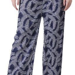 Women Relaxed Blue Lycra Blend Trousers-image-36