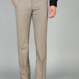 arrow Men Slim Fit Beige Polyester Trousers-picture-3