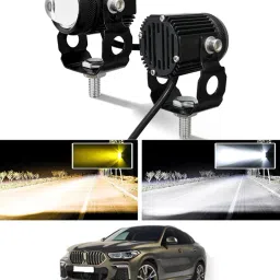 Twin Mini LED Lights High/Low Beam Amber and White For X6 BMW 2020 Fog Lamp Car, Motorbike, Truck, Van LED for BMW (12 V, 55 W)-16