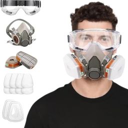 Gas Mask Set Respirator with Filters and Goggle Activated Carbon Mask Face Shaping Mask-picture-0