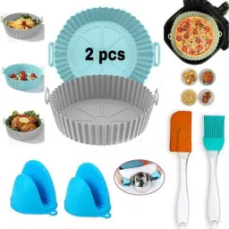 2 PCS AIR FRYER TRY, 1 SET OIL BRUSH . 1 SET OVEN MEAT Airfryer Tray-image-14