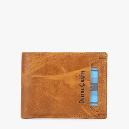 Dezire Crafts Men Tan Textured PU Leather Bi-Fold Slim Wallet-picture-44