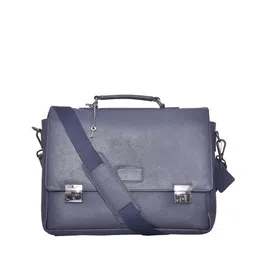 OLIVE MIST Blue Textured Laptop Bag-image-60