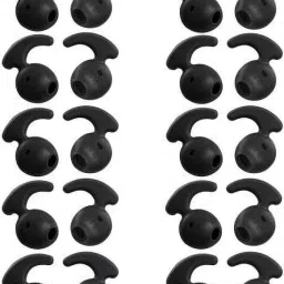 Hoppokart 20 Pcs S7(10 Pair) Anti-Slip Silicone (BLACK) In The Ear Headphone Cushion-80