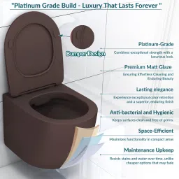 plantex Ceramic Wall Hung Commode/Western Commode for Toilet/ Commode with Soft Closing Seat - P Trap (APS-3043) Western Commode image 2