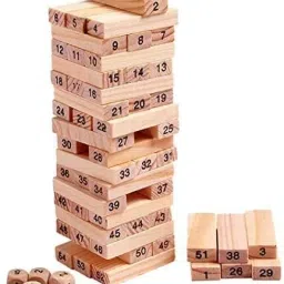 vsindia Wooden Stacking Toy for Kids Toy Blocks & Tumbling Tower with Dice image 4