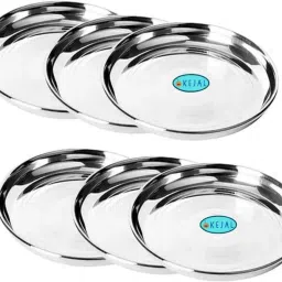 Solid Heavy Steel Lunch Dinner Thali Plates - Set of 6 Charger Plate-19