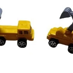 Combo of 4 Pull-Back Mini Construction Toys for children (Yellow)-5