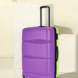 Nasher Miles Purple & Green Textured Hard-Sided Large Trolley Bag-picture-23
