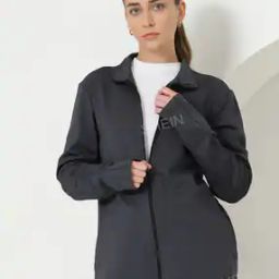 Shein Activewear Full Sleeves Dark Grey Jacket with Front Zip-27