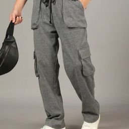 Shein Full Length Textured Cargo Pants With Pockets-image-55