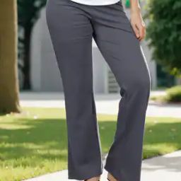 Shein High Rise Elasticated Waist Boot Fit Trousers-image-89