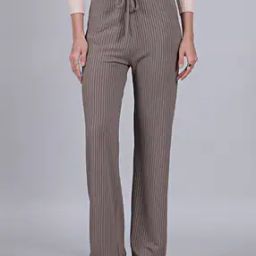 Shein Full Length High Rise Ribbed Slim Fit Pants with Pockets-image-39