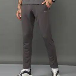 Shein Solid Casual Elasticated Drawstring Waist Grey Colour Ankle-Length Mid-Rise Straight Track Pants-image-42