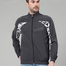 Shein Activewear Side Camouflaged Double Zipped Pockets Track Jacket-picture-40