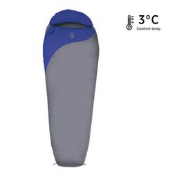 Pathfinder 3⁰C Polyester Double Layer Mummy Sleeping Bag, 1.7 Kg, Grey-Blue-image-1