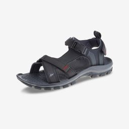 Men Water Resistant Sports Sandals with Velcro & Buckled Strap Grey - NH500-image-4