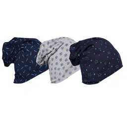 VIMAL JONNEY Unisex Pack Of 3 Grey & Navy Blue Printed Beanie-17