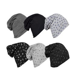 VIMAL JONNEY Unisex Pack of 6 Grey & Blue Printed Beanie Caps-image-64