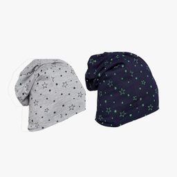 VIMAL JONNEY Unisex Pack of 2 Grey & Navy Blue Printed Beanie-image-36