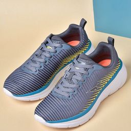 Red Tape Men Grey Mesh Walking Shoes-41