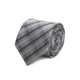 Tossido Men Grey & Black Checked Broad Tie-picture-12