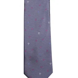 Tossido Men Grey & Pink Woven Design Broad Tie-picture-40