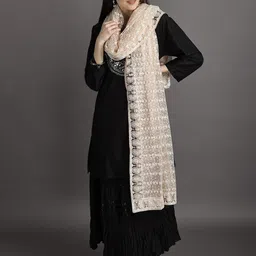 Exotic India Ethnic Motifs Embroidered Dupatta with Thread Work-picture-14