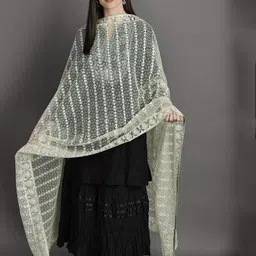 Exotic India Ethnic Motifs Embroidered Dupatta-picture-28