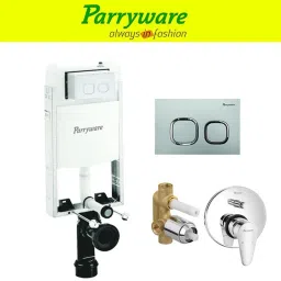 Half Frame Concealed Cistern, with divater body upper uno set of 1 pic 176 Dual Flush Tank-40