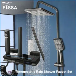 Fossa Shower System with LED Digital Display Shower Faucet Set Modular Shower Panel Rain Fall-9