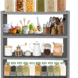 Utensil Kitchen Rack Gray Multipurpose Wooden Kitchen Spice Rack,Masala,organizer stand for kitchen Wood-image-32