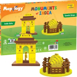Mapology Monuments of India - Sanchi Stupa & India Gate - For kids Above 5 Years-25