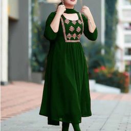 Women Georgette Kurti Dupatta Set-image-12