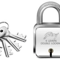 square lock 6 levers (4 keys) pack of 2 Padlock-6