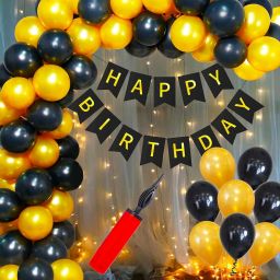 Solid 53Pcs Decoration Set With Fairy Light & Pump For Boys Husband Balloons Led Ligh Balloon-17